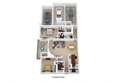 Floor plan for 2 beds, 2 baths, 1245 sqft